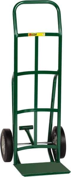 Little Giant - 800 Lb Capacity 47" OAH Hand Truck with Foot Kick - 12 x 14" Base Plate, Continuous Handle, Steel, Solid Rubber Wheels - Eagle Tool & Supply