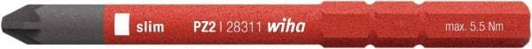 Wiha - 6mm Drive, #2 Pozidriv Screwdriver Bit - 75mm OAL - Eagle Tool & Supply