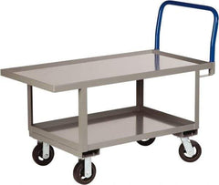 Little Giant - 2,000 Lb Capacity Steel Raised Deck Platform Truck - Steel Deck, 30" OAW, 48" Platform Length x 26" Platform Height, Mold On Rubber Casters - Eagle Tool & Supply