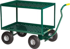 Little Giant - 1,200 Lb Capacity Steel 2-Tier Wagon - Steel Deck, 24" OAW, 36" Platform Length x 39" Platform Height, Pneumatic Casters - Eagle Tool & Supply