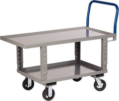 Little Giant - 2,000 Lb Capacity Steel Raised Deck Platform Truck - Steel Deck, 30" OAW, 48" Platform Length x 35-1/2" Platform Height, Mold On Rubber Casters - Eagle Tool & Supply