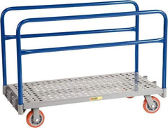 Little Giant - 2,000 Lb Capacity Steel Perforated Deck Platform Truck - Steel Deck, 24" OAW, 36" Platform Length x 9" Platform Height, Polyurethane Casters - Eagle Tool & Supply