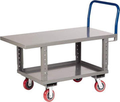 Little Giant - 2,000 Lb Capacity Steel Raised Deck Platform Truck - Steel Deck, 30" OAW, 48" Platform Length x 35-1/2" Platform Height, Polyurethane Casters - Eagle Tool & Supply