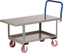 Little Giant - 2,000 Lb Capacity Steel Raised Deck Platform Truck - Steel Deck, 24" OAW, 48" Platform Length x 26" Platform Height, Polyurethane Casters - Eagle Tool & Supply