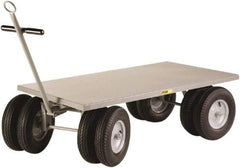 Little Giant - 3,500 Lb Capacity Steel Wagon Truck - Steel Deck, 24" OAW, 48" Platform Length x 16-1/2" Platform Height, Mold On Rubber Casters - Eagle Tool & Supply