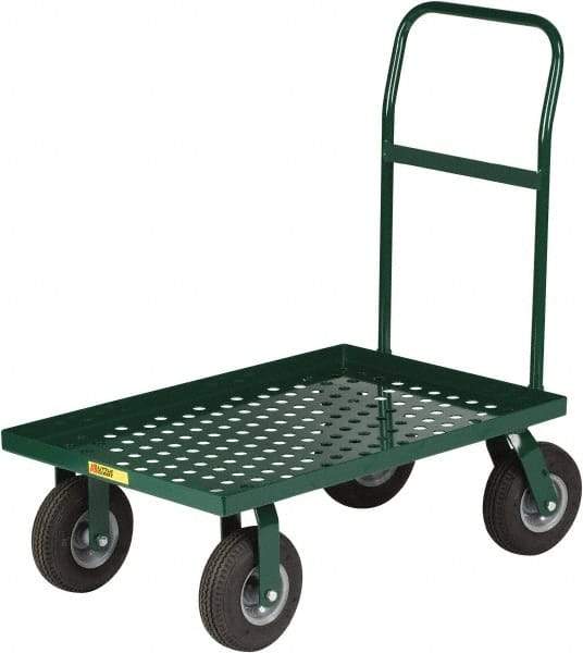 Little Giant - 1,000 Lb Capacity Steel Perforated Deck Platform Truck - Steel Deck, 24" OAW, 36" Platform Length x 11" Platform Height, Pneumatic Casters - Eagle Tool & Supply