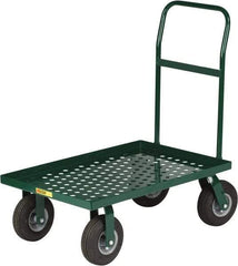 Little Giant - 1,000 Lb Capacity Steel Perforated Deck Platform Truck - Steel Deck, 24" OAW, 36" Platform Length x 11" Platform Height, Pneumatic Casters - Eagle Tool & Supply