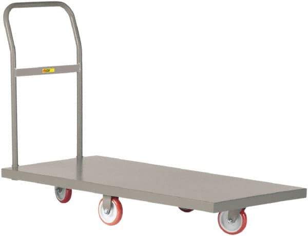 Little Giant - 1,200 Lb Capacity Steel Platform Truck - Steel Deck, 24" OAW, 36" Platform Length x 6-1/2" Platform Height, Polyurethane Casters - Eagle Tool & Supply