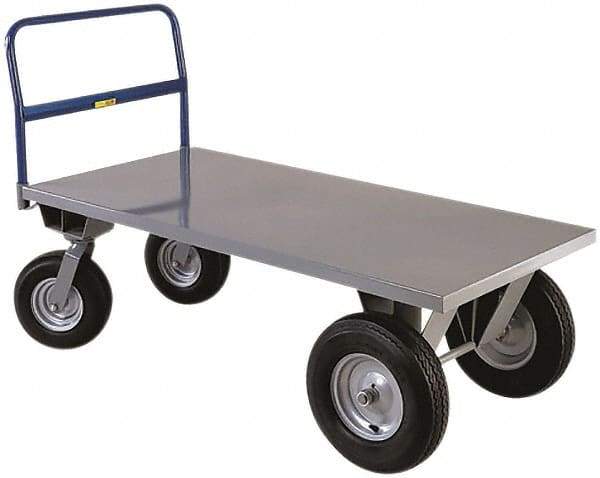 Little Giant - 2,500 Lb Capacity Steel High Deck Platform Truck - Steel Deck, 30" OAW, 48" Platform Length x 21" Platform Height, Pneumatic Casters - Eagle Tool & Supply