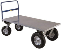 Little Giant - 2,500 Lb Capacity Steel High Deck Platform Truck - Steel Deck, 30" OAW, 48" Platform Length x 21" Platform Height, Pneumatic Casters - Eagle Tool & Supply