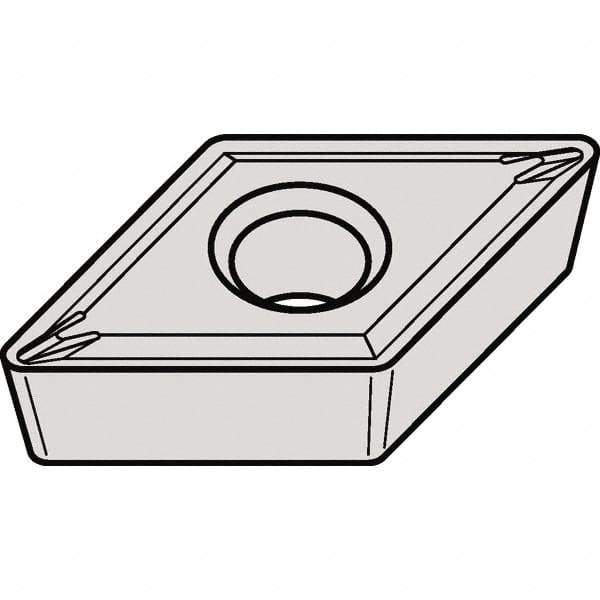 Kennametal - DCMT432 LF Grade KCP10B Carbide Turning Insert - TiOCN Finish, 55° Diamond, 1/2" Inscr Circle, 3/16" Thick, 1/32" Corner Radius - Eagle Tool & Supply