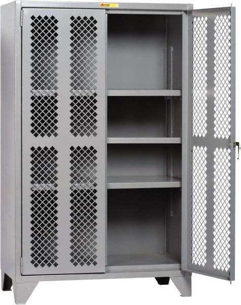 Little Giant - 3 Shelf Visible Storage Cabinet - Steel, 60" Wide x 30" Deep x 78" High, Gray - Eagle Tool & Supply