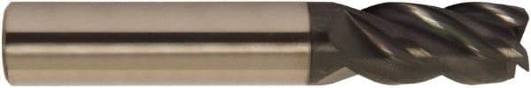 Accupro - 7/16", 4 Flute, Single End, Solid Carbide, 0.03" Corner Radius End Mill - 2-3/4" OAL, 38° Helix, Right Hand Flute, 7/8" LOC, Right Hand Cut - Eagle Tool & Supply