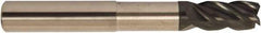 Accupro - 1/8", 4 Flute, Single End, Solid Carbide, 0.01" Corner Radius End Mill - 3" OAL, 38° Helix, Right Hand Flute, 5/32" LOC, Right Hand Cut, 3/8" Extended Reach - Eagle Tool & Supply