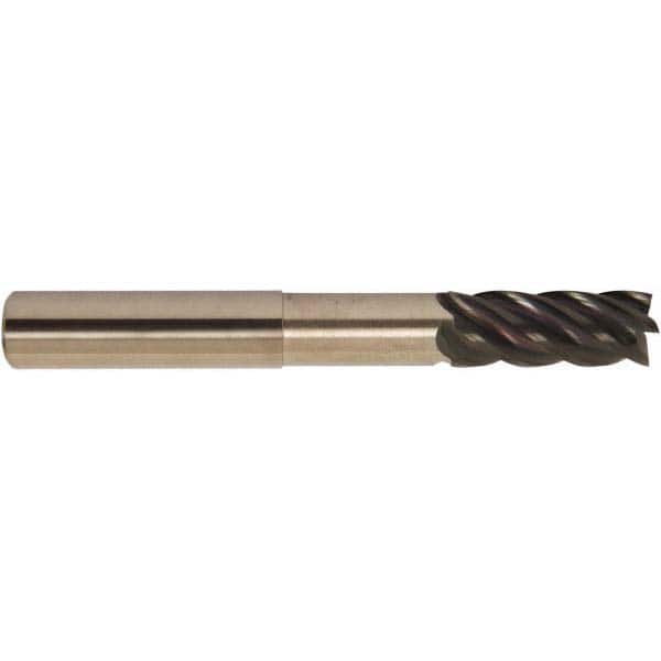 Accupro - 5/8" Diam 5 Flute Solid Carbide 0.06" Corner Radius End Mill - Eagle Tool & Supply