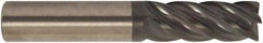 Accupro - 5/8", 5 Flute, Single End, Solid Carbide, 0.06" Corner Radius End Mill - 5" OAL, 38° Helix, Right Hand Flute, 2-1/2" LOC, Right Hand Cut - Eagle Tool & Supply