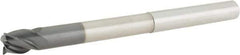Accupro - 1/2", 4 Flute, Single End, Solid Carbide, 0.03" Corner Radius End Mill - 6" OAL, 38° Helix, Right Hand Flute, 5/8" LOC, Right Hand Cut, 3-3/8" Extended Reach - Eagle Tool & Supply
