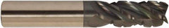 Accupro - 5/8", 4 Flute, Single End, Solid Carbide, 0.03" Corner Radius End Mill - 6" OAL, 38° Helix, Right Hand Flute, 3-1/4" LOC, Right Hand Cut - Eagle Tool & Supply