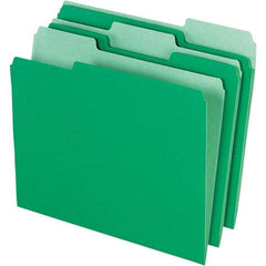Pendaflex - 14-5/8 x 9-3/16", Letter Size, Bright Green, File Folders with Top Tab - 11 Point Stock, Assorted Tab Cut Location - Eagle Tool & Supply