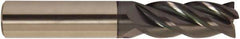 Accupro - 1", 4-1/4" LOC, 1" Shank Diam, 7" OAL, 4 Flute, Solid Carbide Square End Mill - Single End, AlTiCrN Finish, Spiral Flute, 38° Helix, Centercutting, Right Hand Cut, Right Hand Flute, Series HS - Eagle Tool & Supply