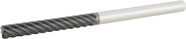 Accupro - 1/4", 1-3/4" LOC, 1/4" Shank Diam, 4" OAL, 7 Flute, Solid Carbide Square End Mill - Single End, AlTiCrN Finish, Spiral Flute, 38° Helix, Right Hand Cut, Right Hand Flute, Series HS - Eagle Tool & Supply