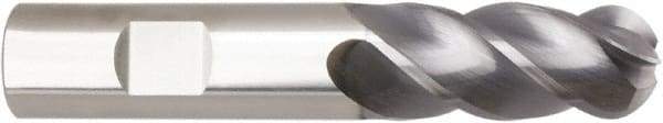Niagara Cutter - 1" Diam, 2" LOC, 4 Flute Solid Carbide Ball End Mill - AlTiN Finish, Single End, 5" OAL, 1" Shank Diam, Spiral Flute - Eagle Tool & Supply