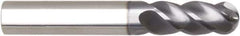 Niagara Cutter - 25mm Diam, 75mm LOC, 4 Flute Solid Carbide Ball End Mill - AlTiN Finish, Single End, 147mm OAL, 25mm Shank Diam, Spiral Flute - Eagle Tool & Supply