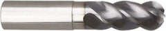 Niagara Cutter - 3/4" Diam, 1-1/2" LOC, 4 Flute Solid Carbide Ball End Mill - AlTiN Finish, Single End, 4" OAL, 3/4" Shank Diam, Spiral Flute - Eagle Tool & Supply