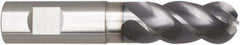 Niagara Cutter - 1/2" Diam, 1" LOC, 4 Flute Solid Carbide Ball End Mill - AlTiN Finish, Single End, 3" OAL, 1/2" Shank Diam, Spiral Flute - Eagle Tool & Supply