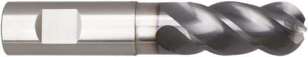 Niagara Cutter - 3/4" Diam, 1-1/2" LOC, 4 Flute Solid Carbide Ball End Mill - AlTiN Finish, Single End, 4" OAL, 3/4" Shank Diam, Spiral Flute - Eagle Tool & Supply