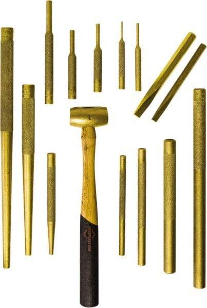 Mayhew - 15 Piece Punch & Chisel Set - 3/8 to 1/2" Chisel, 1/8 to 3/4" Punch, Round Shank - Eagle Tool & Supply