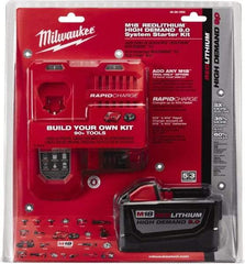 Milwaukee Tool - 18 Volt Lithium-Ion Power Tool Battery - 9 Ahr Capacity, Series M18 XC RED - Eagle Tool & Supply