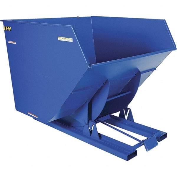 Vestil - 6,000 Lb Load Capacity, 4 Cu Yd, Steel Self-Dumping Hopper - 72-11/16" Wide x 79-3/8" Long x 64-3/8" High, Blue - Eagle Tool & Supply