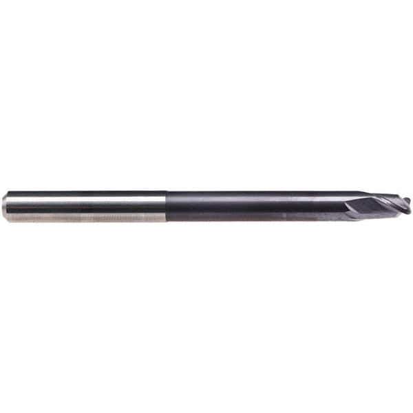 Emuge - 7/16" Diam, 11/32" LOC, 2 Flute Solid Carbide Roughing & Finishing End Mill - TiAlN Finish, 5" OAL, 7/16" Shank Diam, Cylindrical Shank, 30° Helix, Extra Long Length - Eagle Tool & Supply