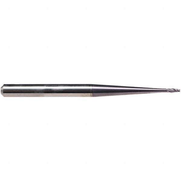 Emuge - 4mm Diam, 4mm LOC, 2 Flute Solid Carbide Roughing & Finishing End Mill - TiAlN Finish, 80mm OAL, 6mm Shank Diam, Cylindrical Shank, 30° Helix, Extra Long Length - Eagle Tool & Supply
