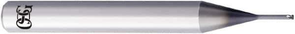 OSG - 1mm, 4 Flute, Single End, Solid Carbide, 0.1mm Corner Radius End Mill - 50mm OAL, 30° Helix, Right Hand Flute, 0.4mm LOC, Right Hand Cut, 12mm Extended Reach - Eagle Tool & Supply