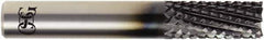 OSG - 1/4" Diam, 1" LOC, Burr End, Solid Carbide Diamond Pattern Router Bit - Right Hand Cut, 3" OAL, 1/4" Shank Diam, Use on Carbon Fiber, Honeycomb Core, Carbon - Eagle Tool & Supply