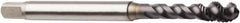 Seco - M8x1.25 Metric 3 Flute 6HX Modified Bottoming Spiral Flute Tap - Powdered Metal, AlTiN Finish, 90mm OAL, Right Hand Flute, Right Hand Thread, H6 - Eagle Tool & Supply