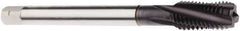 Seco - M14x2.00 Metric 4 Flute 6H Modified Bottoming Spiral Flute Tap - Powdered Metal, TiAlN Finish, 4.3307" OAL, Right Hand Flute, Right Hand Thread, H6 - Eagle Tool & Supply