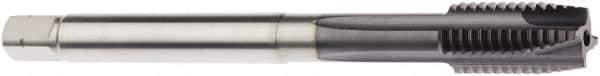 Seco - M10x1.50 Metric 3 Flute 6HX Modified Bottoming Spiral Flute Tap - Powdered Metal, AlTiN Finish, 100mm OAL, Right Hand Flute, Right Hand Thread, H6 - Eagle Tool & Supply