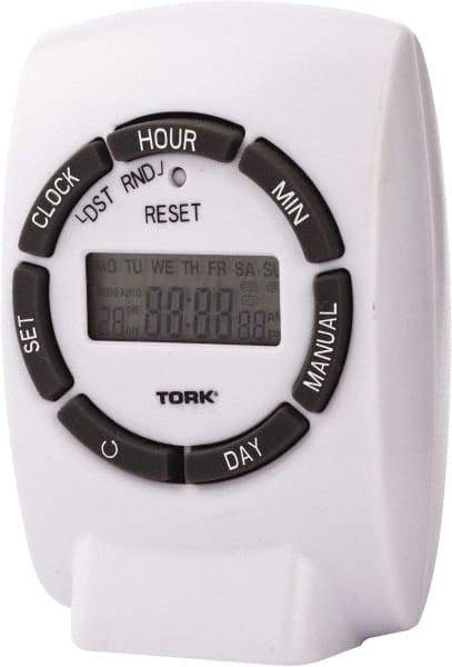 TORK nsi - 7 Day Indoor Digital Electrical Timer - 20 On/Off, 125 VAC, 1,875 Watts, 20 Modes - Eagle Tool & Supply