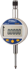 Fowler - 0 to 25mm Range, 0.00005" Graduation, Electronic Drop Indicator - Center Lug Back, Accurate to 0.00016", Inch & Metric System, LCD Display - Eagle Tool & Supply