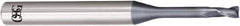 OSG - 0.4mm, 0.6mm LOC, 4mm Shank Diam, 45mm OAL, 2 Flute, Solid Carbide Square End Mill - Single End, WXL Finish, 30° Helix, Centercutting, Right Hand Cut, Right Hand Flute - Eagle Tool & Supply