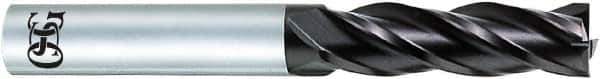 OSG - 7.5mm, 24mm LOC, 8mm Shank Diam, 70mm OAL, 4 Flute, Solid Carbide Square End Mill - Single End, WXL Finish, 30° Helix, Centercutting, Right Hand Cut, Right Hand Flute - Eagle Tool & Supply