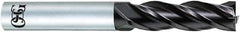 OSG - 7mm, 24mm LOC, 8mm Shank Diam, 70mm OAL, 4 Flute, Solid Carbide Square End Mill - Single End, WXL Finish, 30° Helix, Centercutting, Right Hand Cut, Right Hand Flute - Eagle Tool & Supply