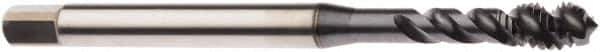 Seco - M3x0.50 Metric 3 Flute 6H Modified Bottoming Spiral Flute Tap - Cobalt, TiCN Finish, 2.2047" OAL, Right Hand Flute, Right Hand Thread, H6 - Exact Industrial Supply