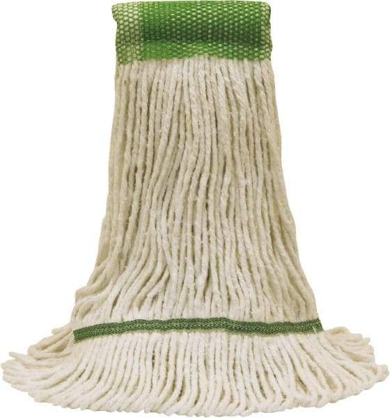 O-Cedar - 5" Green Head Band, Medium Blended Fiber Loop End Mop Head - 4 Ply - Eagle Tool & Supply