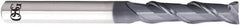 OSG - 3.6mm, 14.4mm LOC, 6mm Shank Diam, 50mm OAL, 2 Flute, Solid Carbide Square End Mill - Single End, WXL Finish, 40° Helix, Centercutting, Right Hand Cut, Right Hand Flute, Series 3723 - Eagle Tool & Supply