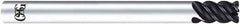 OSG - 3/8", 4 Flute, Solid Carbide, 0.02" Corner Radius End Mill - 3" OAL, 45° Helix, Right Hand Flute, 1" LOC, Right Hand Cut - Eagle Tool & Supply