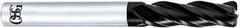 OSG - 12mm, 4 Flute, Solid Carbide, 1mm Corner Radius End Mill - 110mm OAL, 30° Helix, Right Hand Flute, 26mm LOC, Right Hand Cut - Eagle Tool & Supply
